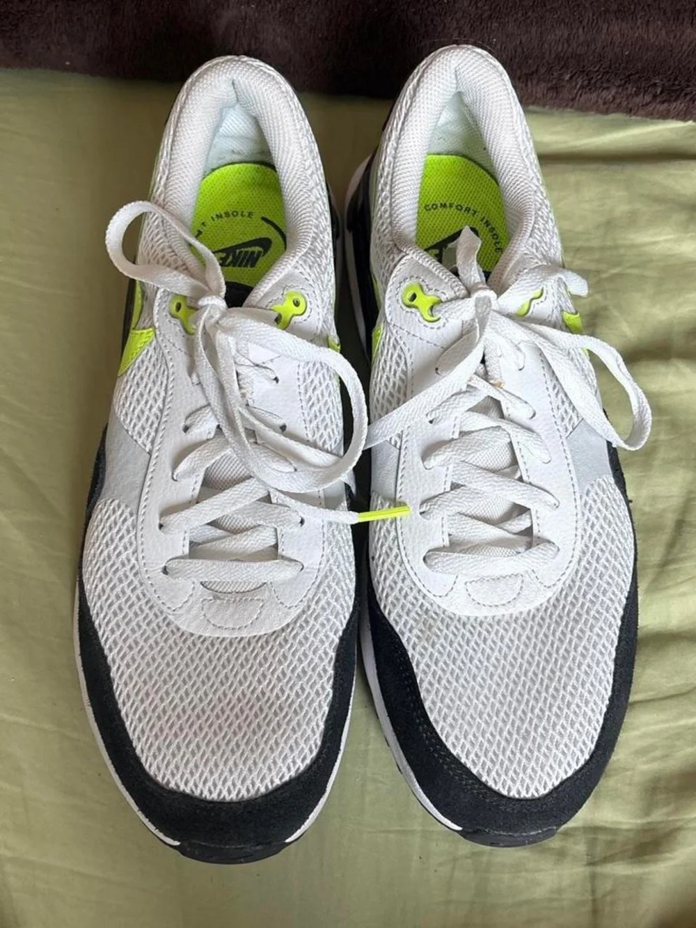 NIKE AIR MAX SYSTM White Black Volt Running Sneakers